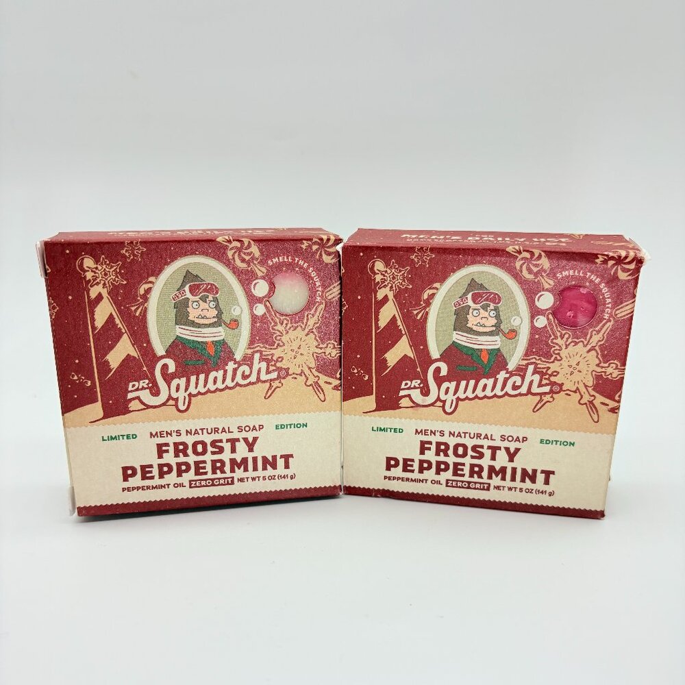 2 x DR. Squatch FROSTY PEPPERMINT Natural Soap